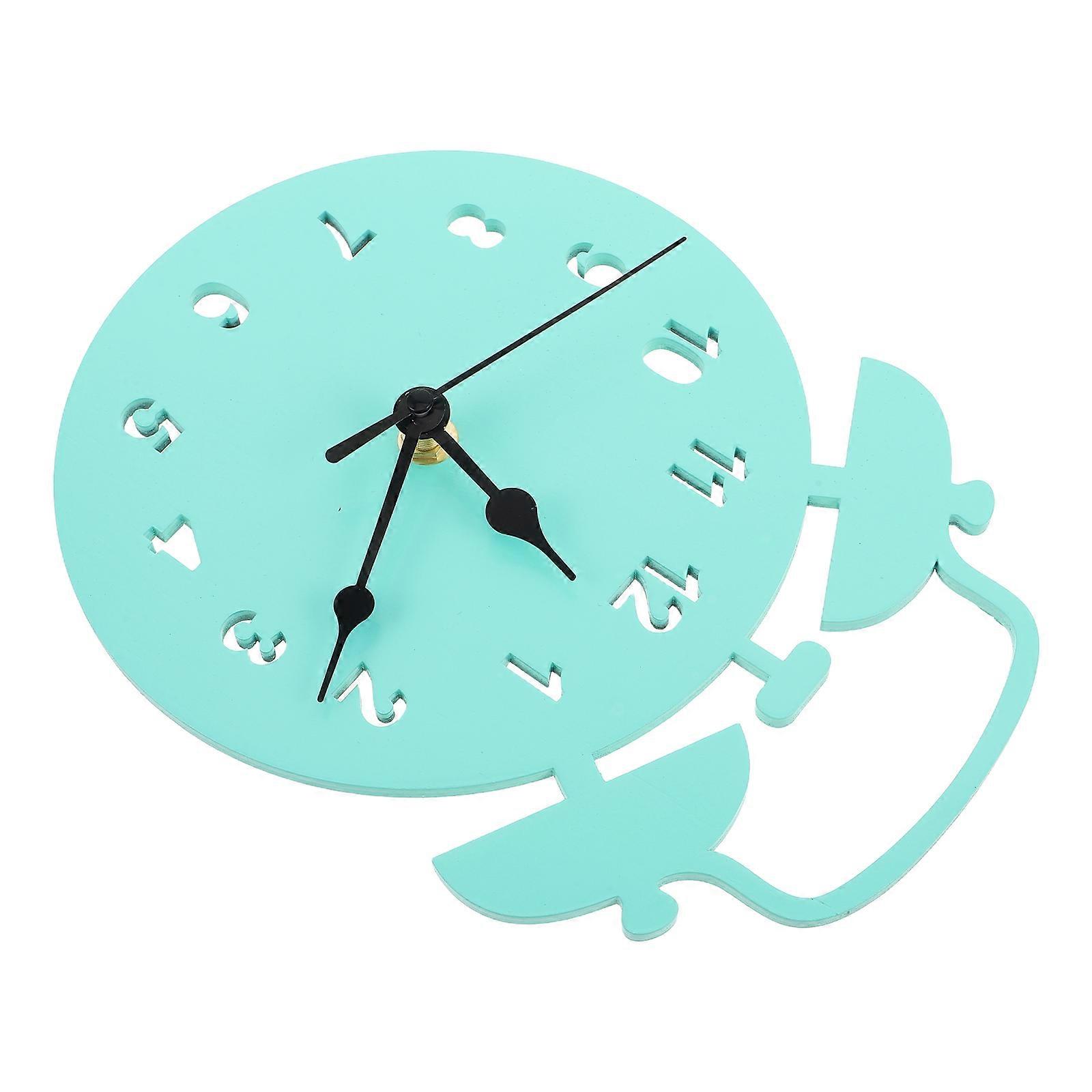 Silent Clock Wooden Alarm Clock for Kids Room with Nordic Style 4Pcs