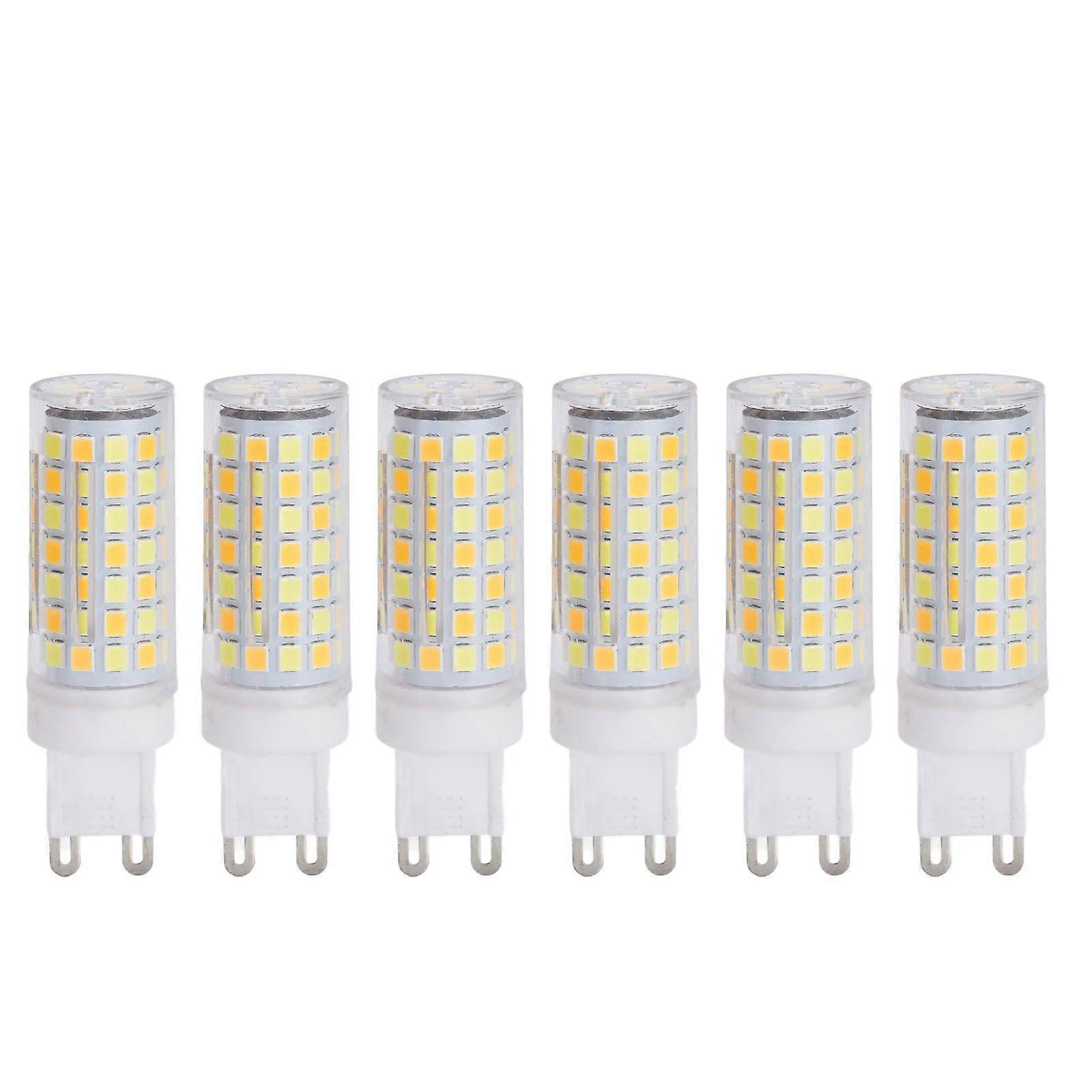 6pcs 90LED G9 Light Bulb 9W 220V Dimmable Soft Warm White LED Bulb for Chandelier Ceiling Wall Lighting