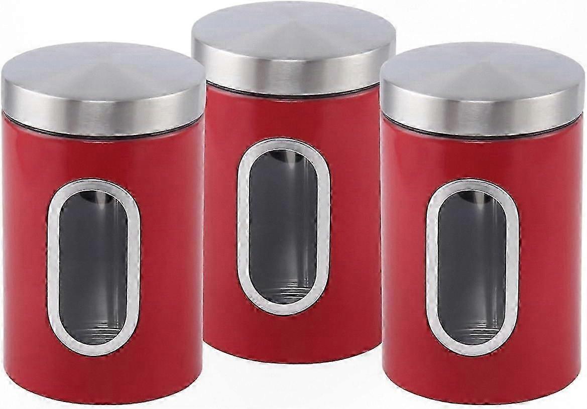 3-Piece Vacuum Sealed Containers for Tea, Coffee, Sugar, Cereal with Nut Preservation Feature
