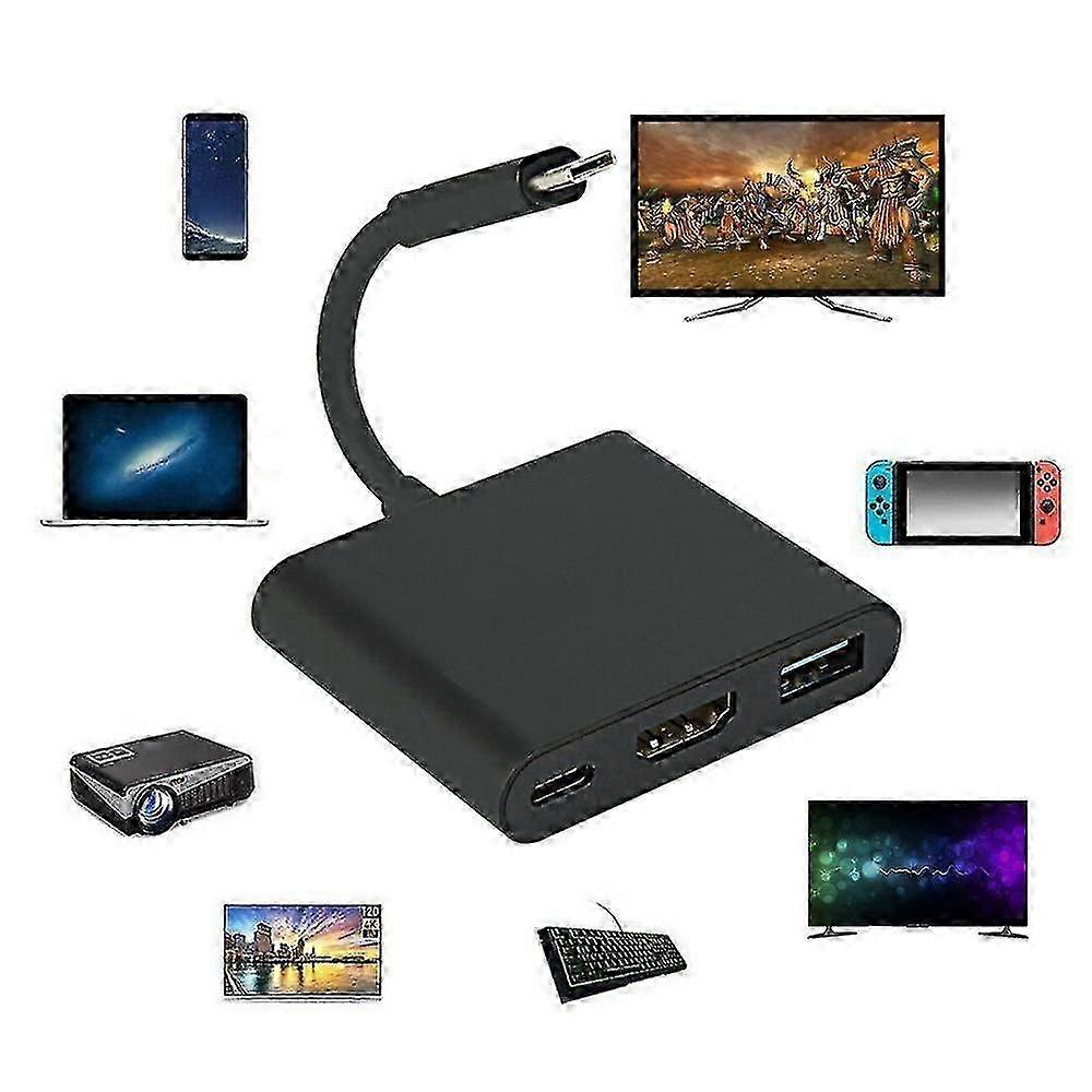 Adapter HDMI 1080P 4K do konwertera USB-C HDMI, koncentrator typu C, adapter HDMI do przełącznika USB-C HDMI