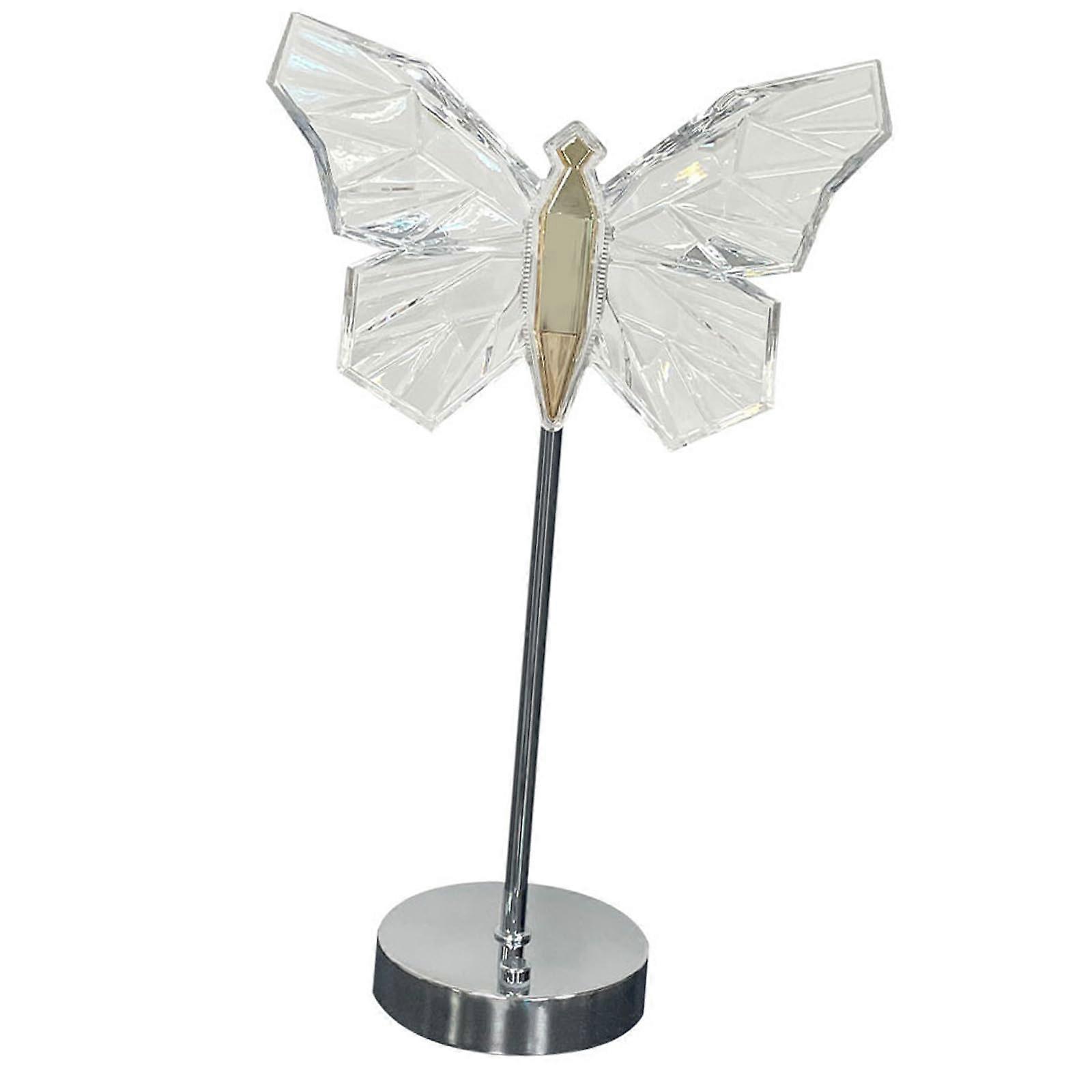 Butterfly Nightlight Clear Bedside Light, Acrylic Texture, Modern Desk Lamp For Home Office, USB Powered, Small Size