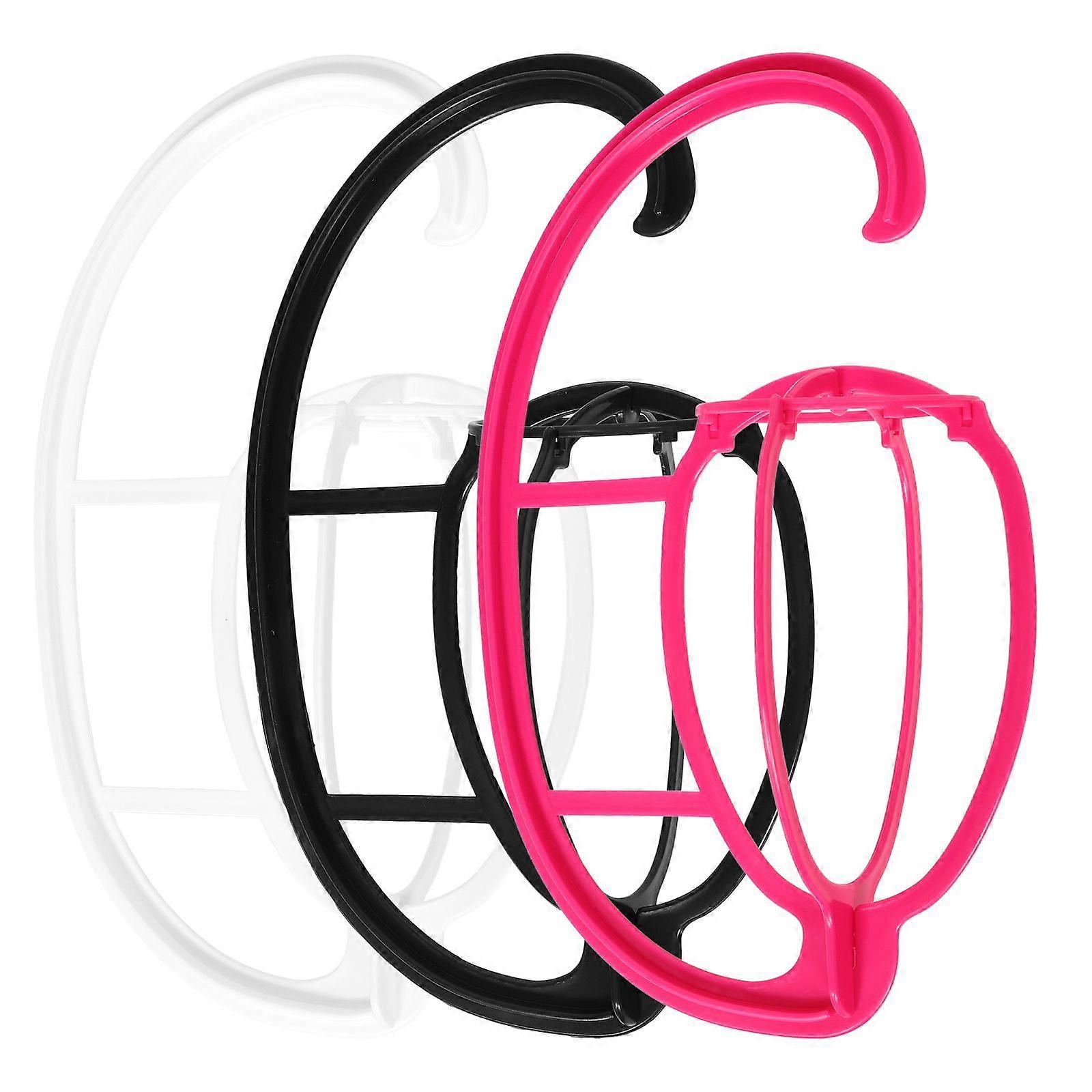 3pcs Craft Wig Rack Daily Use Plastic Wig Holders Daily Use Wig Hollowed Rack Hanging Wig Display Holder Hanging Wig Display Stand