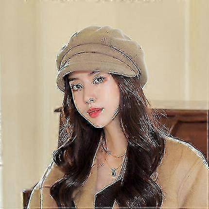 Women's Classic Octagonal Beret - Soft Bucket Hat for Autumn Winter Style