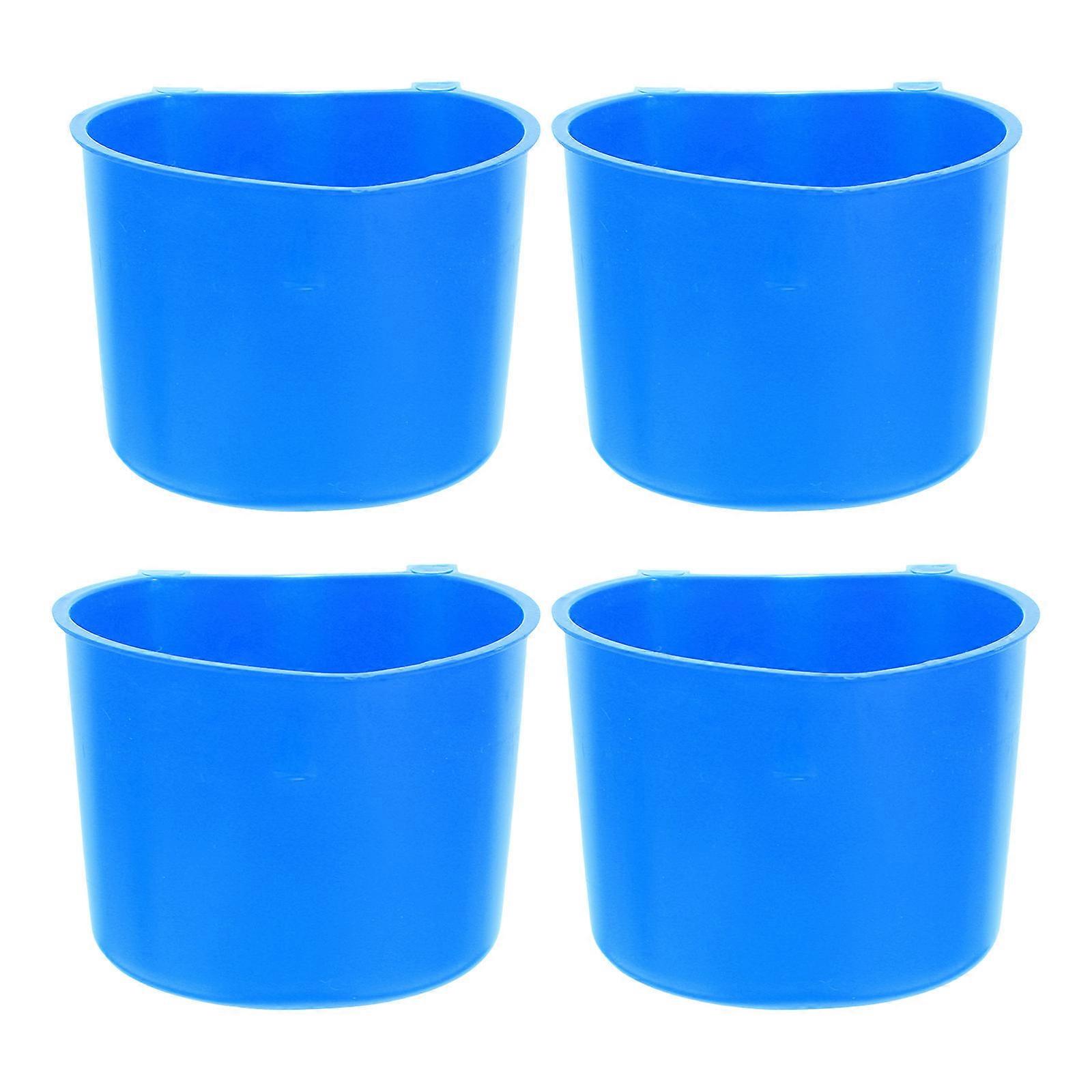 Plastic Hanging Chicken Coop Feeding Bowl for Pet Use 12Pcs Blue