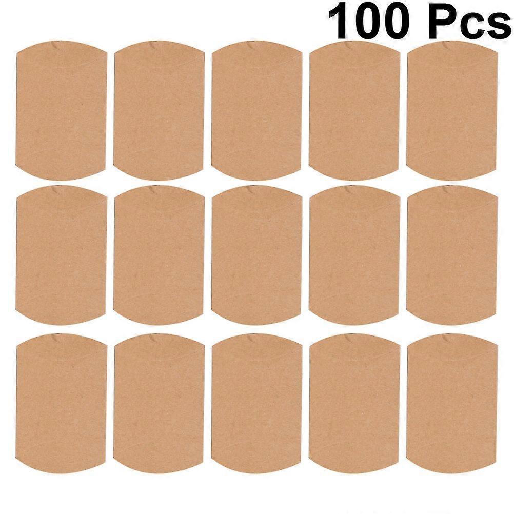 Krafts Paper Candy Box Pillow Shape for Storage 300Pcs with Rope