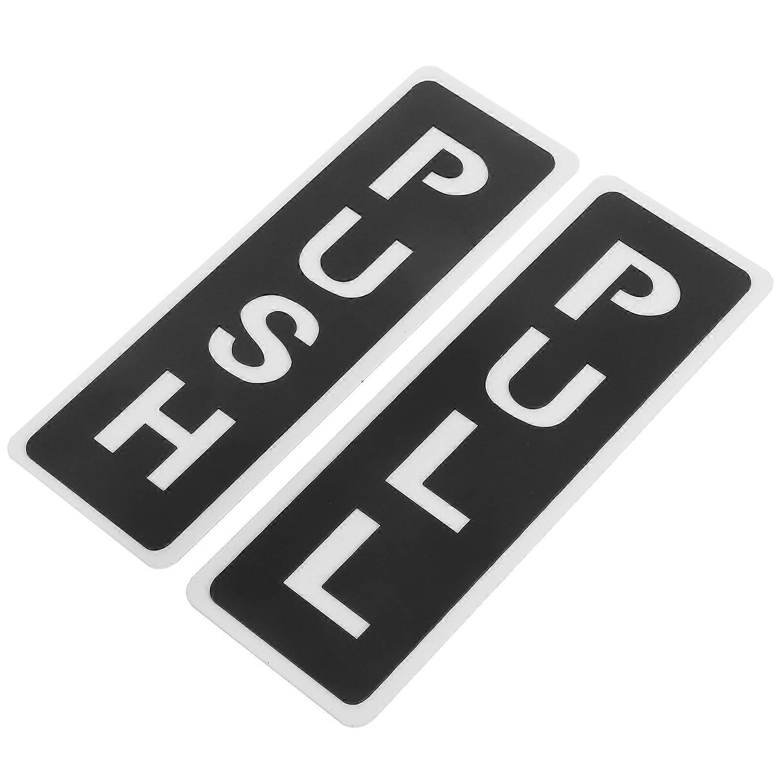 Push Pull Door Sign Acrylic Sticker for Shops with 2Sets Black Material