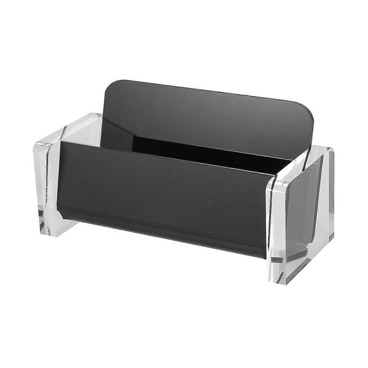 Business Card Holder Acrylic Display Stand for Office Desk 2Pcs Black