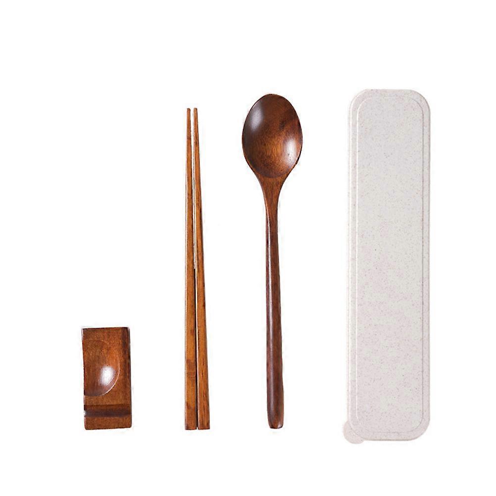 Dinnerware Kit Wooden Chopsticks Spoon for Travel Use 8Pcs Set with Box