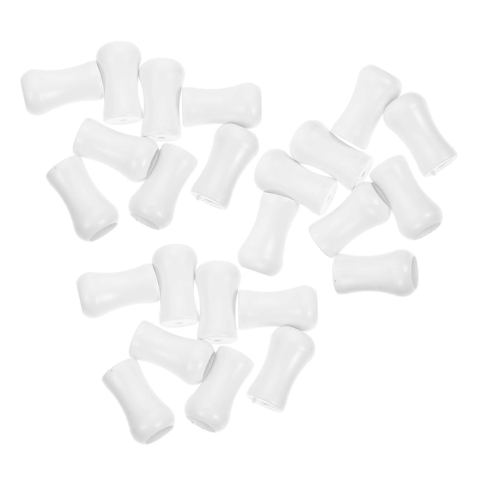 72Pcs White Plastic Blind Cord Knobs Curtain Accessory for Decoration