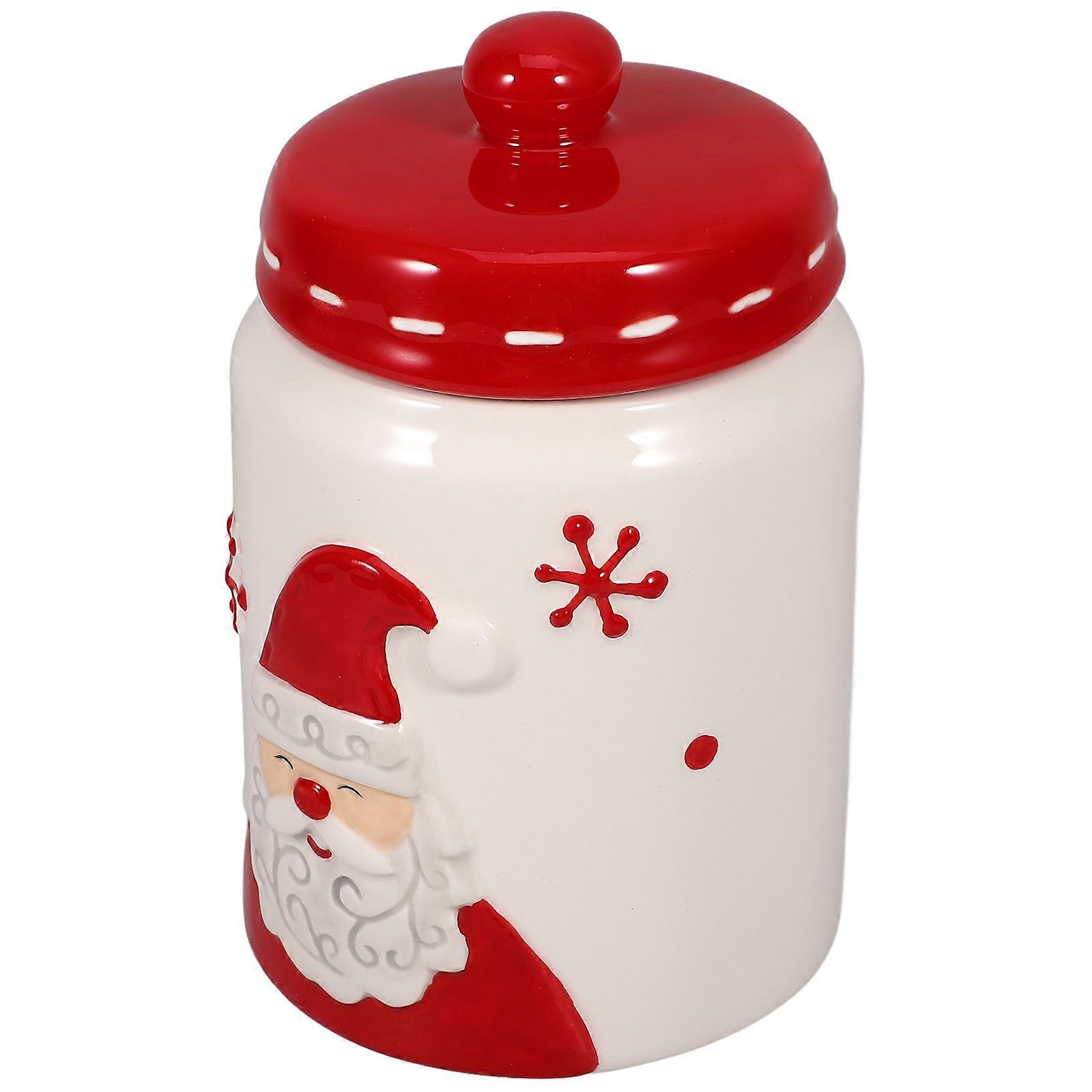 Simple Style Storage Canister Coffee Tea Small Jar For Home Use Red Round Ceramic 3Pcs