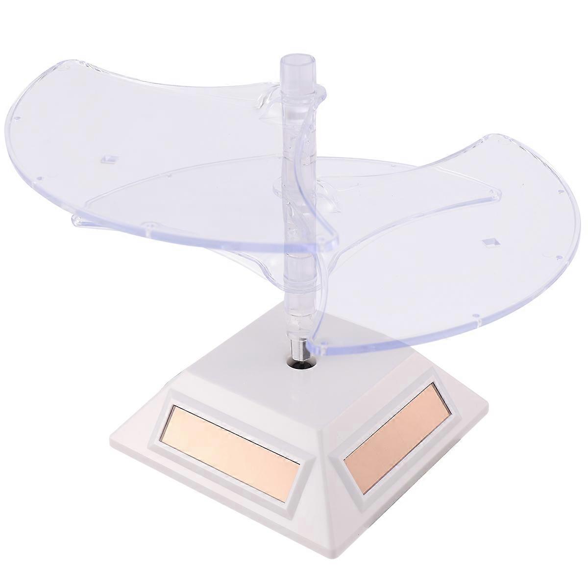 Rotating Turntable Jewelry 3 Layer Solar Showcase Jewelry Display Stand White
