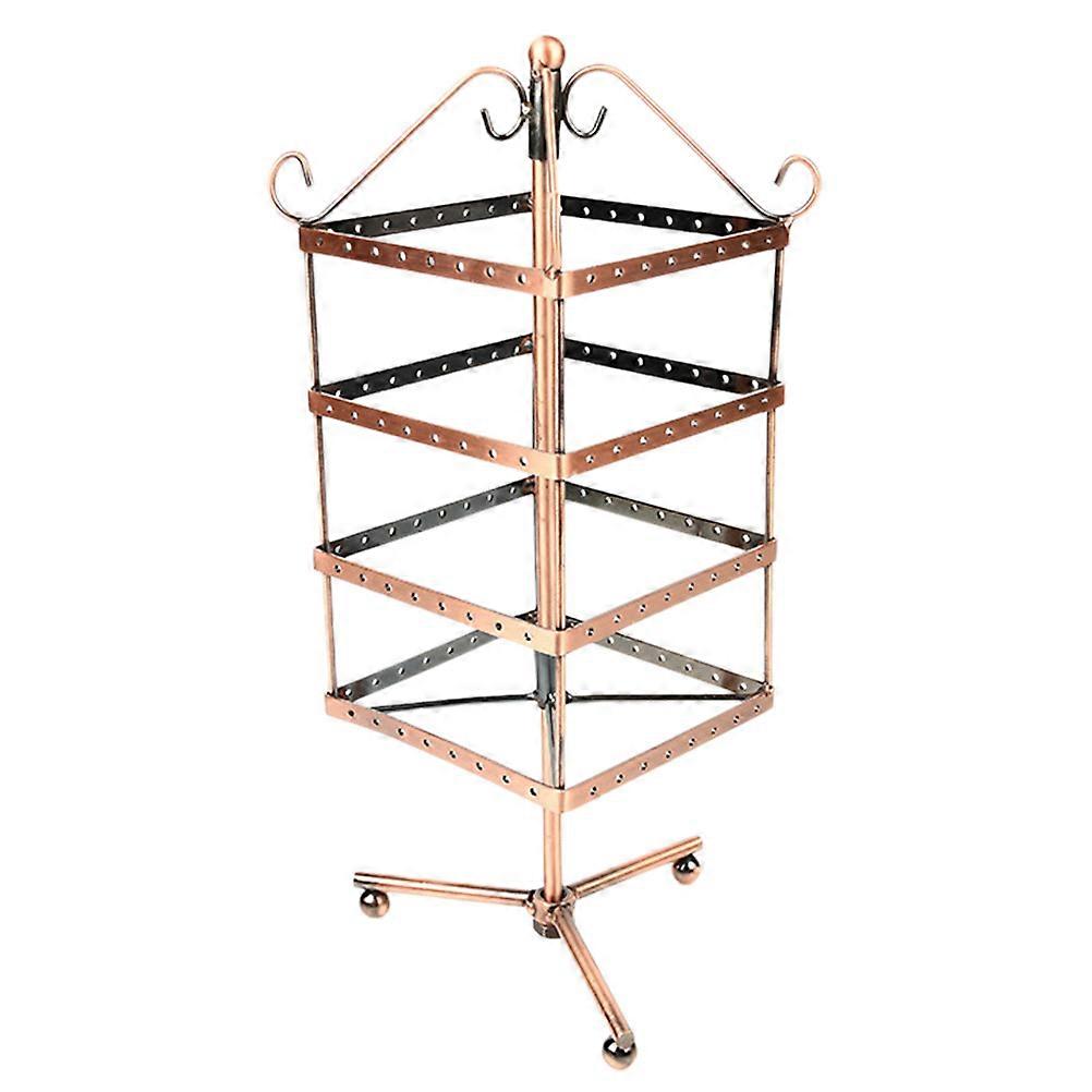 Practical Brown Earring Racks for Storage 2Pcs Rotatable Ear Stud Holder