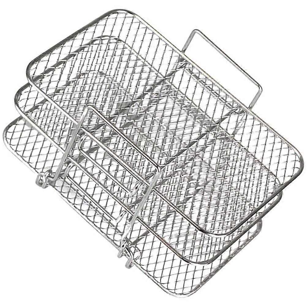 Stainless Steel Dehydrator Rack Air Fryer Multi-Layered Design Cooking Baking 19X12.5X11.5Cm 1 Set