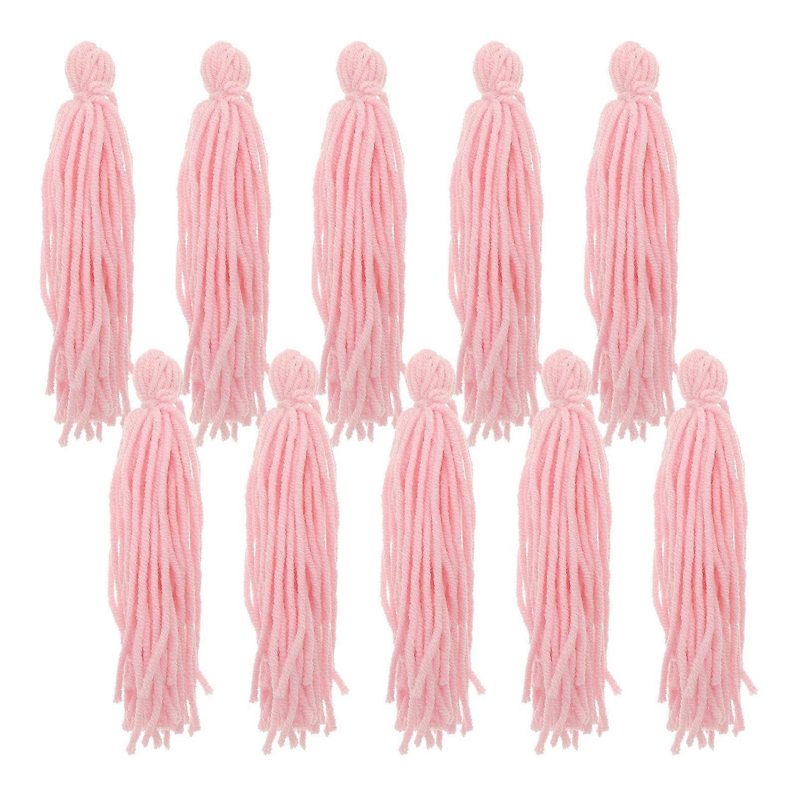10Pcs Fish Breeding Mop for Tank Spawning Made of Woolen Yarn Pink