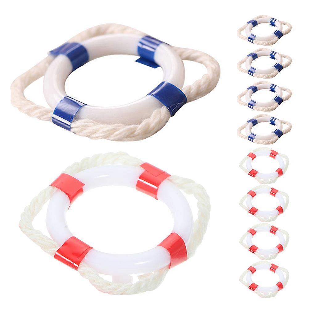 Swimming Ring Prop Life Buoy Models for Miniature House 10Pcs Set