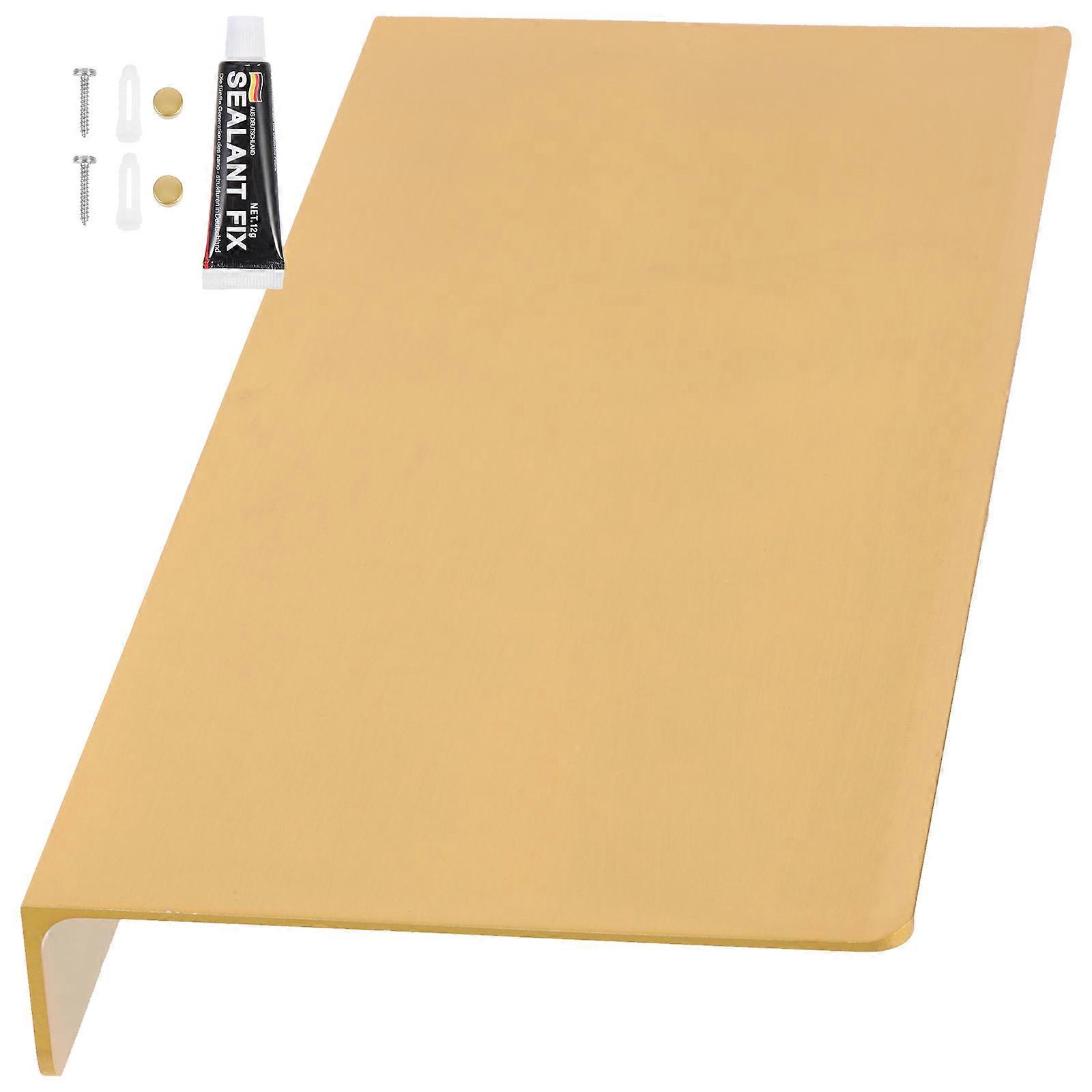 Golden Floating Wall Shelf Aluminum Adhesive Display Shelf for Collection 3Pcs
