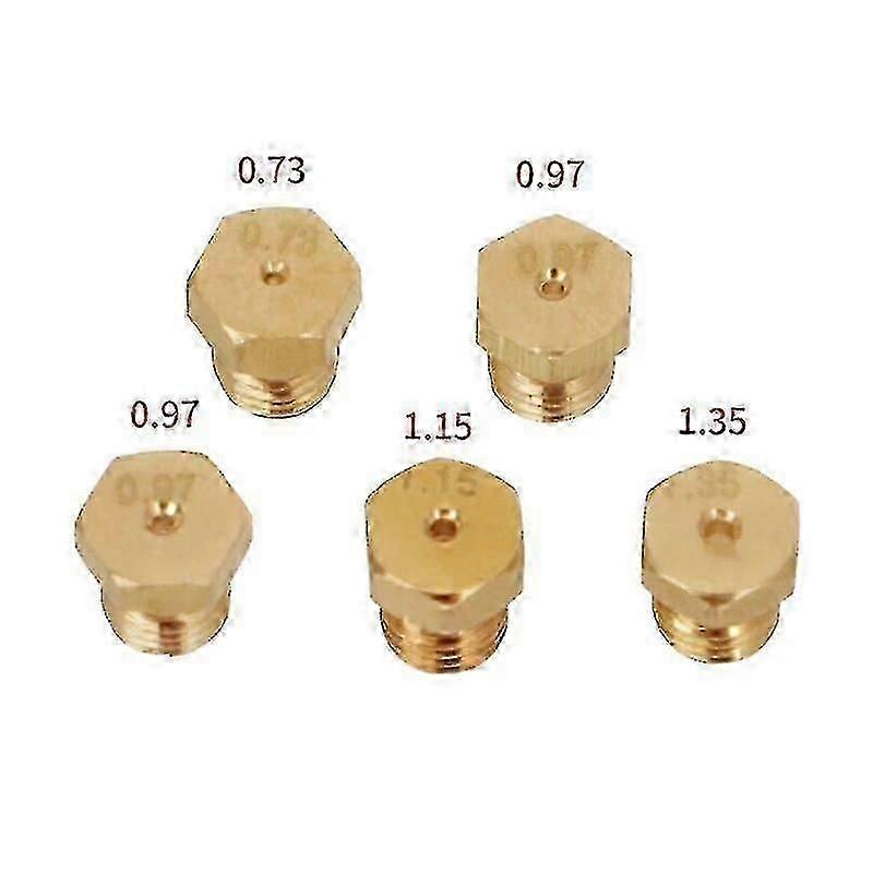 Natural Gas Jet Set for 5-Burner Hobs M6x0.75 Thread Universal Hob Injectors
