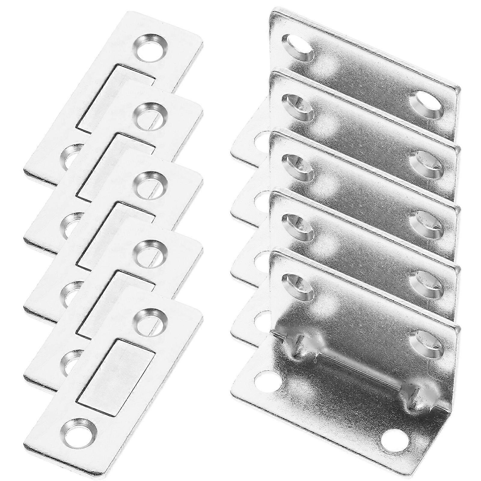 Silver Magnetic Drawer Catch with Adhesive 24Sets for Cabinet Doors