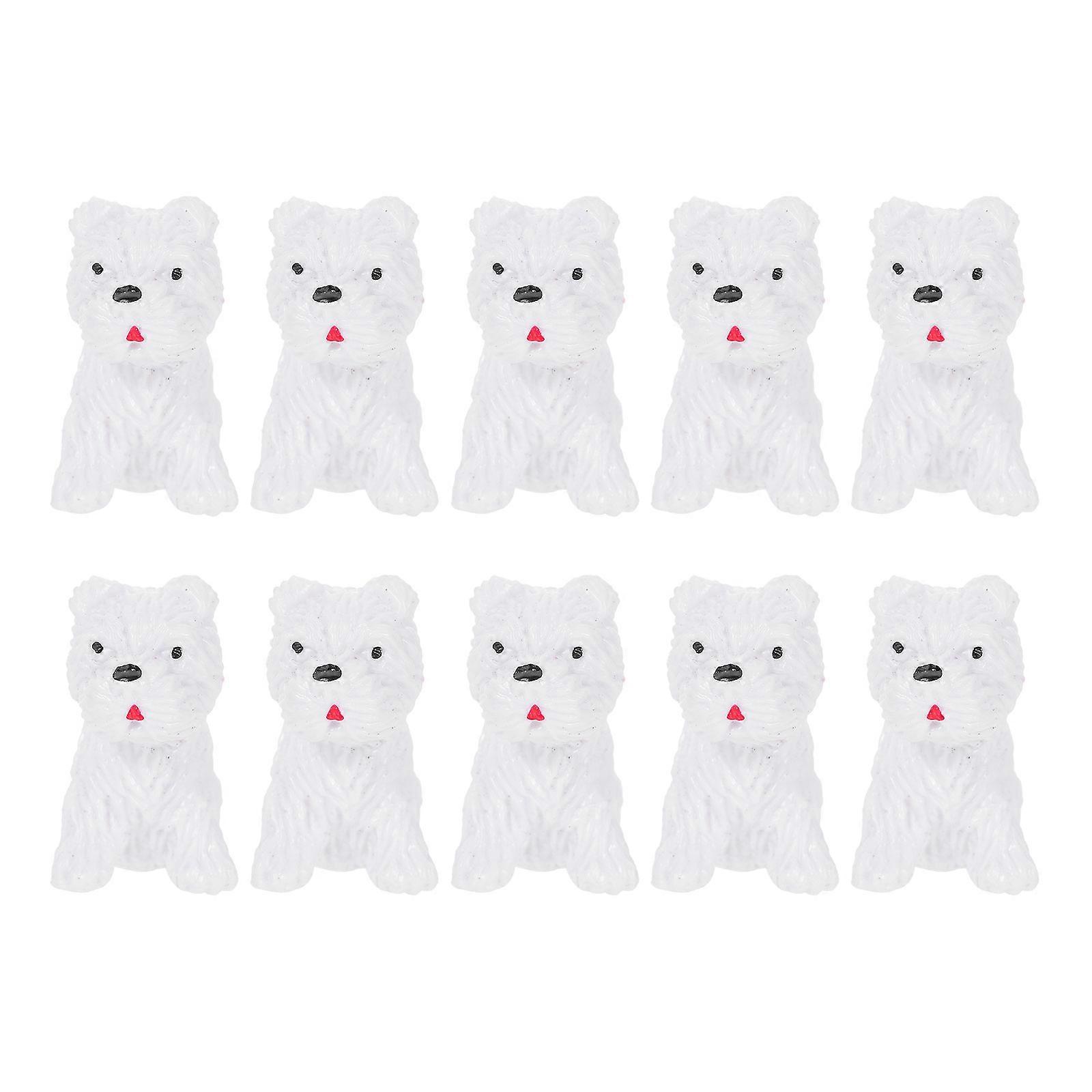 Tabletop Decor for Decor 50Pcs Small White Dog Figurines Pet Modeling Statue