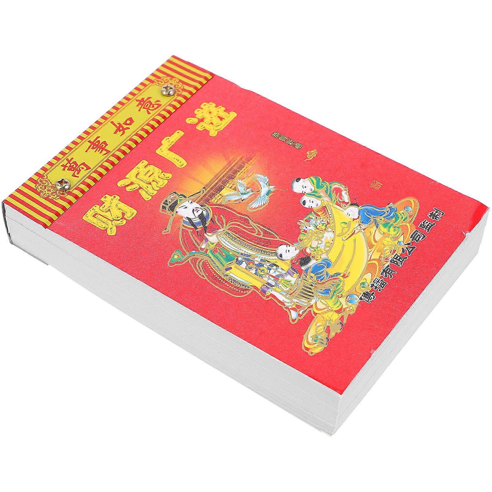 2024 Year of Dragon Calendar for Home Use Red Paper Hanging Traditional Calendar