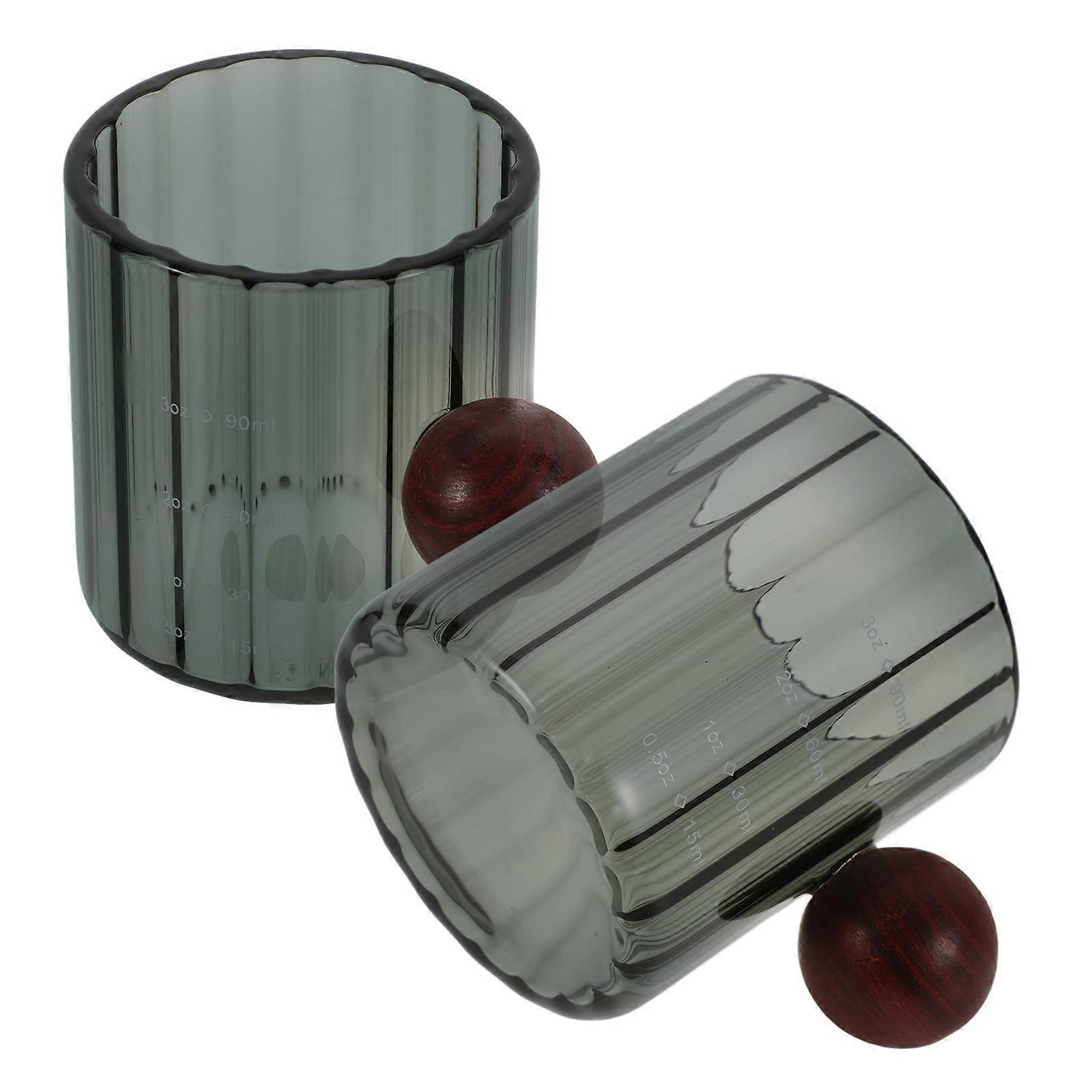 Cylindrical Coffee Carafe 90ml Clear Jug For Espresso Shot Measurement Perfect For Office Use 2Pcs