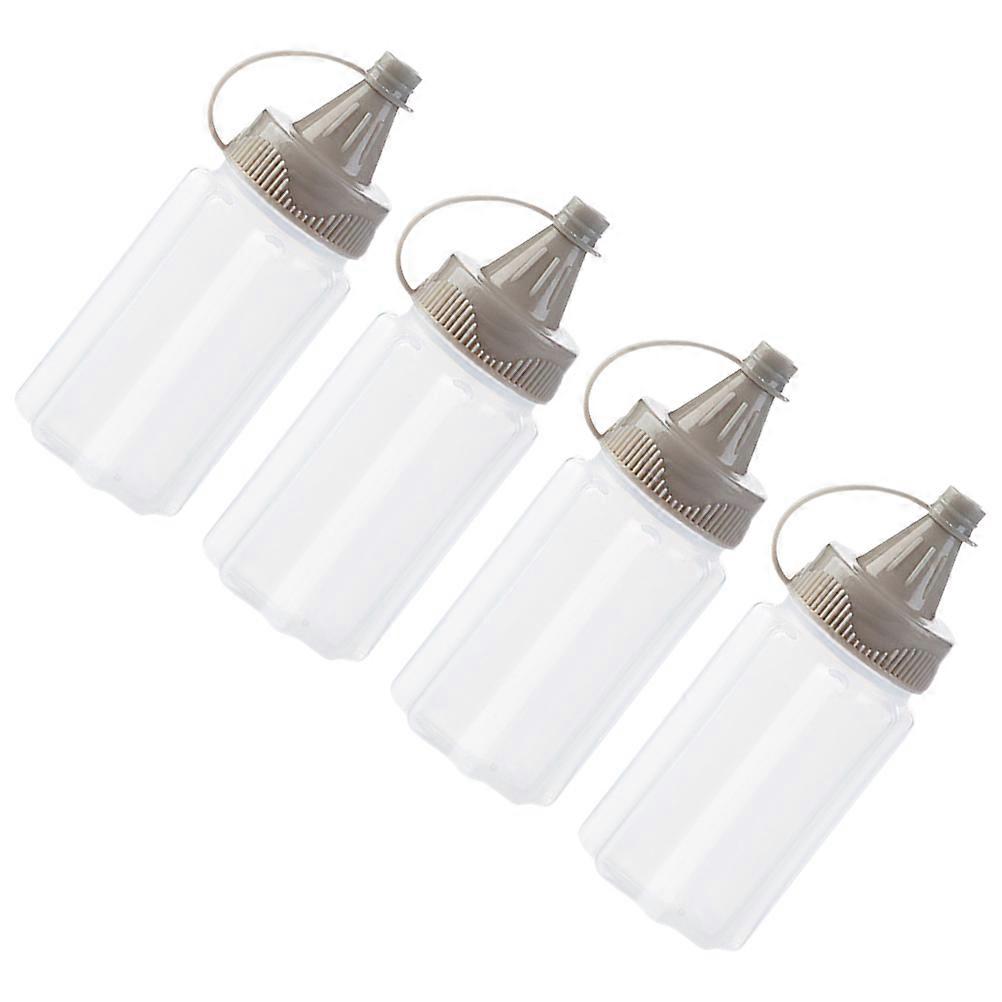 Condiment Squeeze Bottles 4Pcs Mini Ketchup Sauce Bottles Kitchen Use Grey Food Storage
