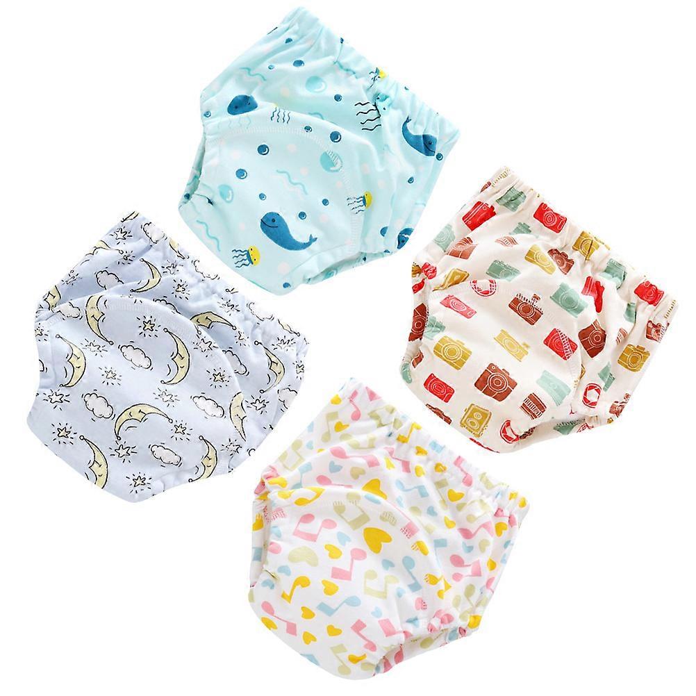 Reusable Diaper Pants 4 Pcs For Babies Learning Training Size Cotton Daily Use Shorts Comfortable Design