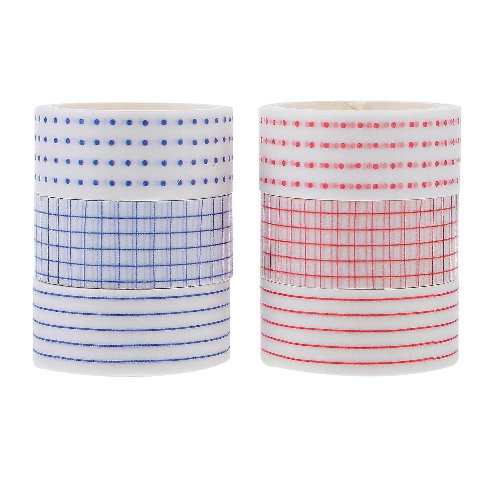 Decorative Washi Tapes Adhesive Paper Tapes for Decoration Use 6 Rolls