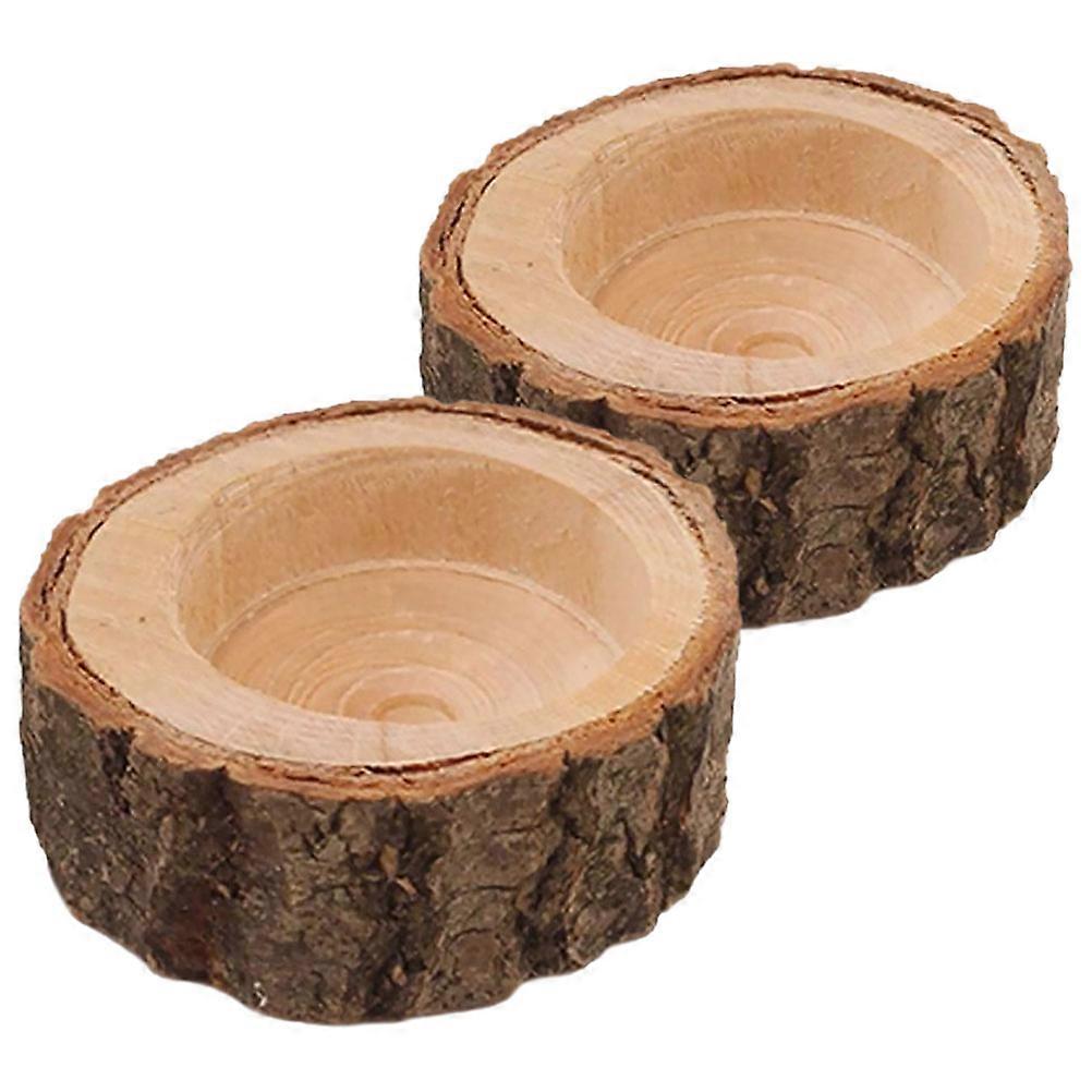 Wooden Tea Light Candle Holders for Wedding Decor 10Pcs Rustic Table Stand