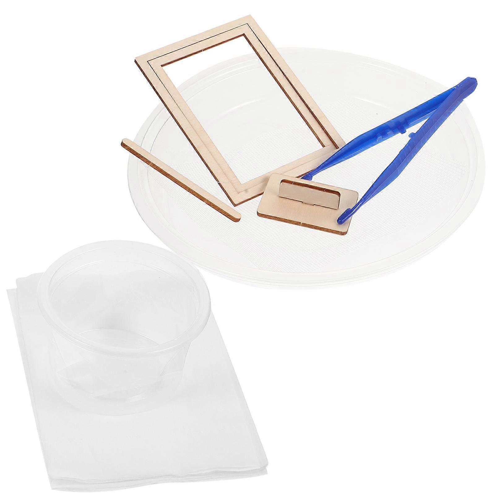 Wooden Paper Making Mould DIY Paper Craft Frame for Children 10Sets Kit