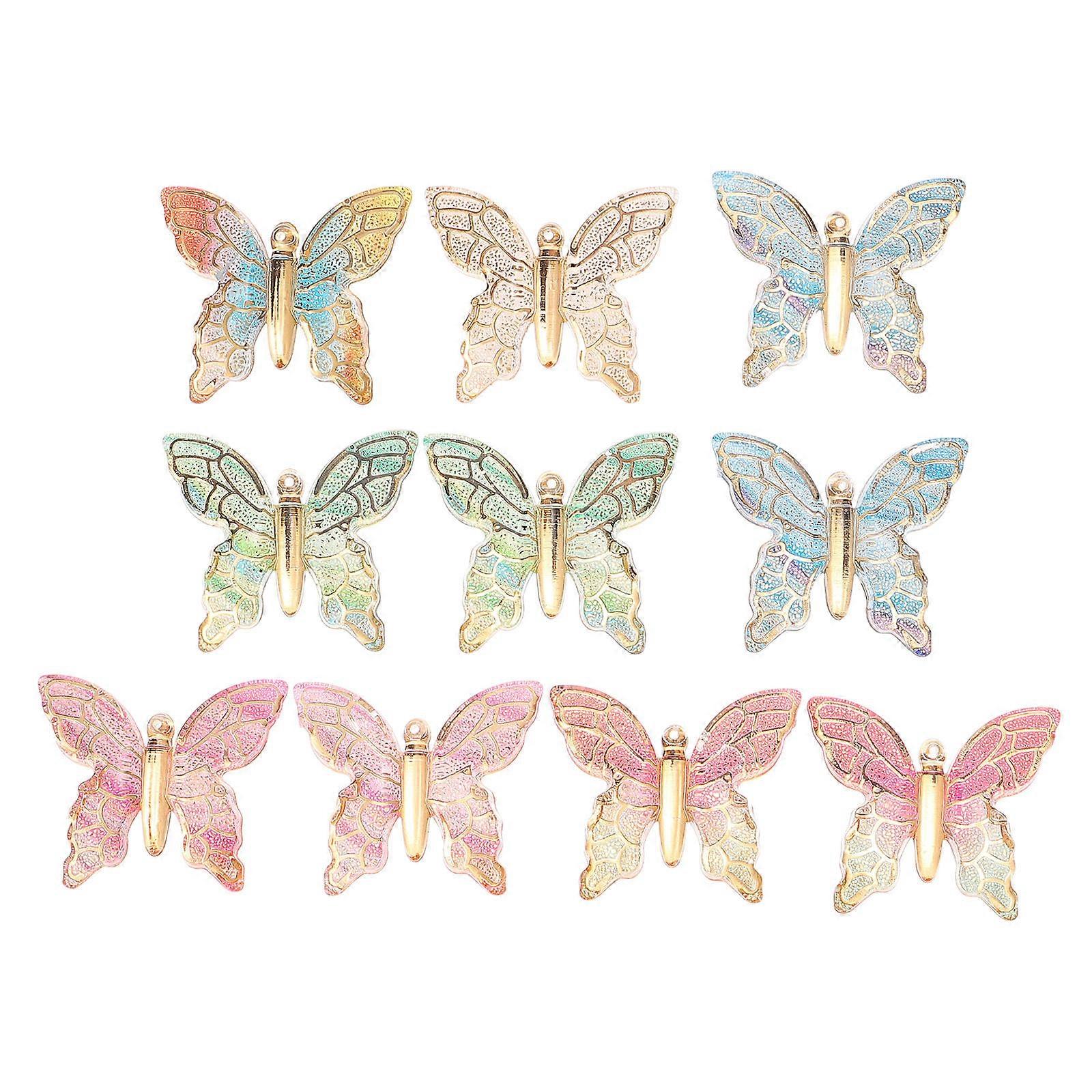 Butterflies Patches for Handmade DIY Accessories 50Pcs Pendant Assorted Color