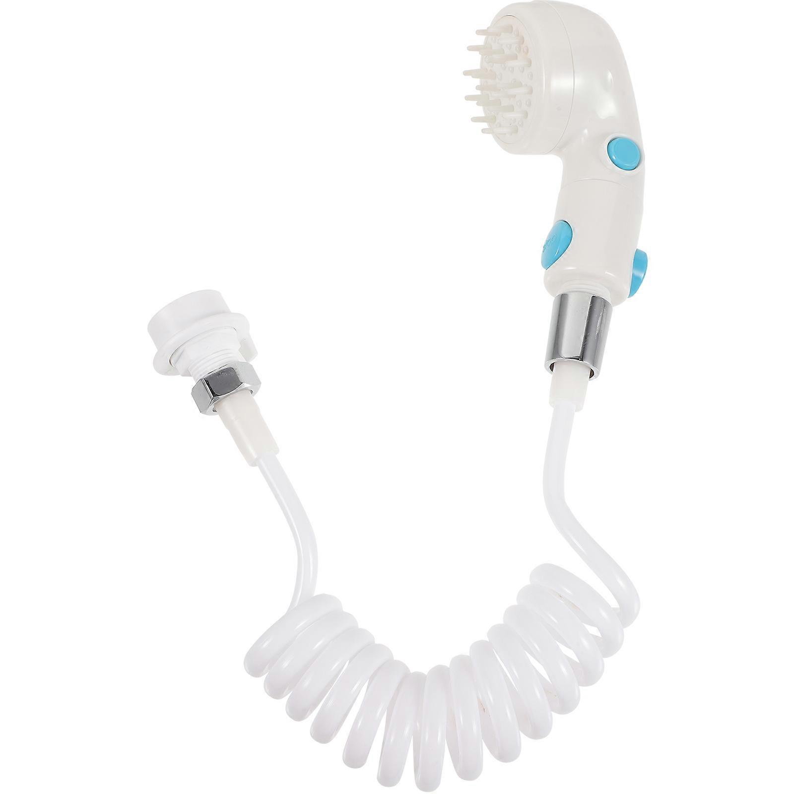 Detachable Shower Head With Hose 5Set For Hotel Use Compact White Suction Cup Holder Hands-free Function