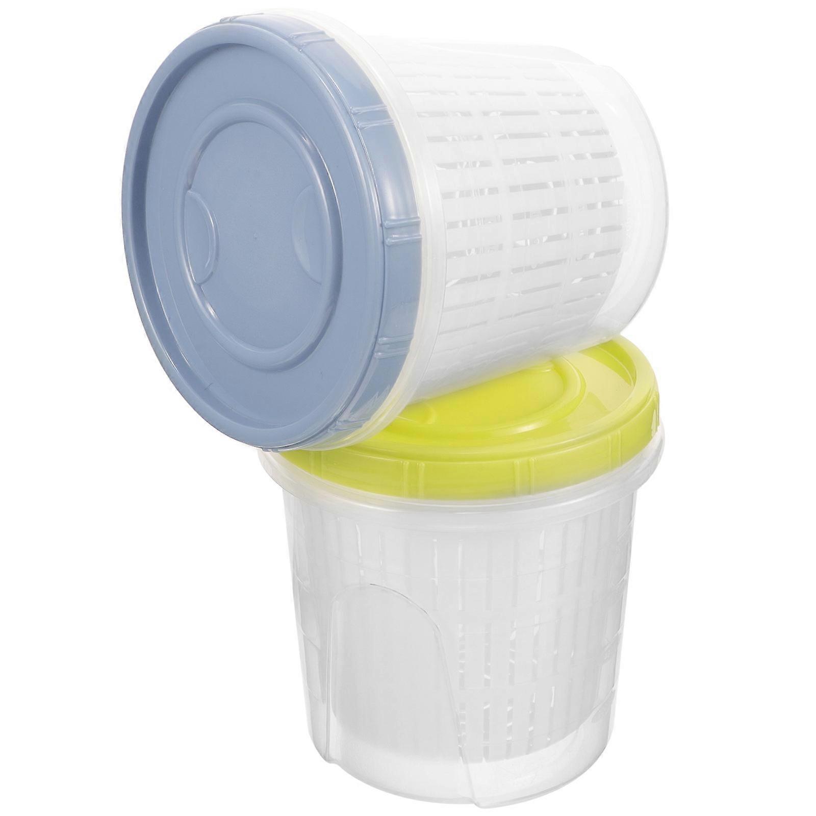 Compact Portable Pickle Storage Container With Strainer Insert 5.11X5.11X5.03In Suitable For Household Food Storage 10Pcs