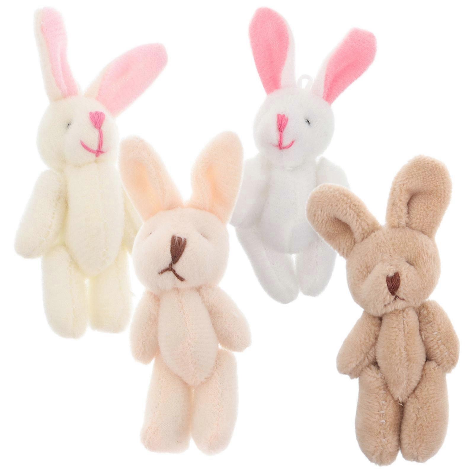 Assorted Color Mini Plush Bunny for Decor 20Pcs Tiny Stuffed Toy Rabbit