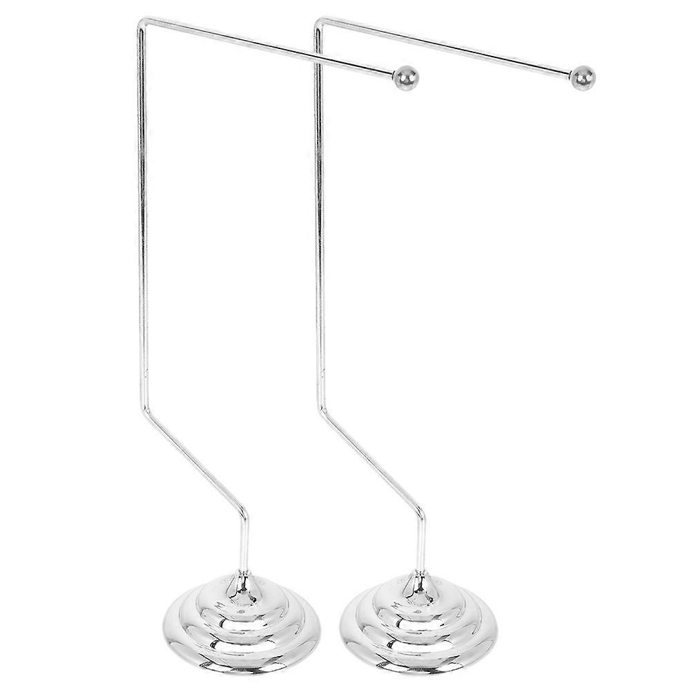 Office Flag Holder Stand For Desk Use - 4 Pcs Sleek Design Bracket With Round Alloy Base For Professional And Personal Spaces