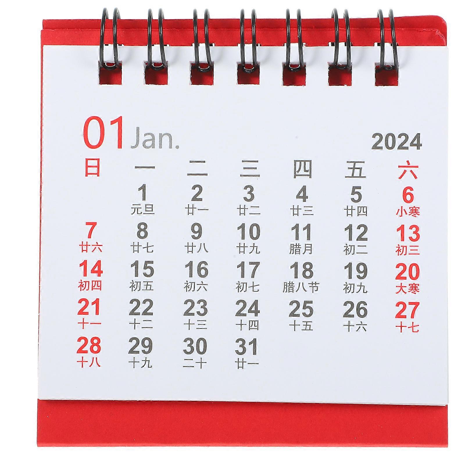 5Pcs Mini Calendar 2024 Desk Calendar for Decor Small Paper Tabletop