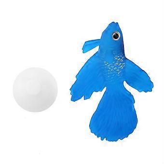Aquarium Decoration Funny Artificial Silicone Small Fish Fish Tank Ornament Blue Betta Fish
