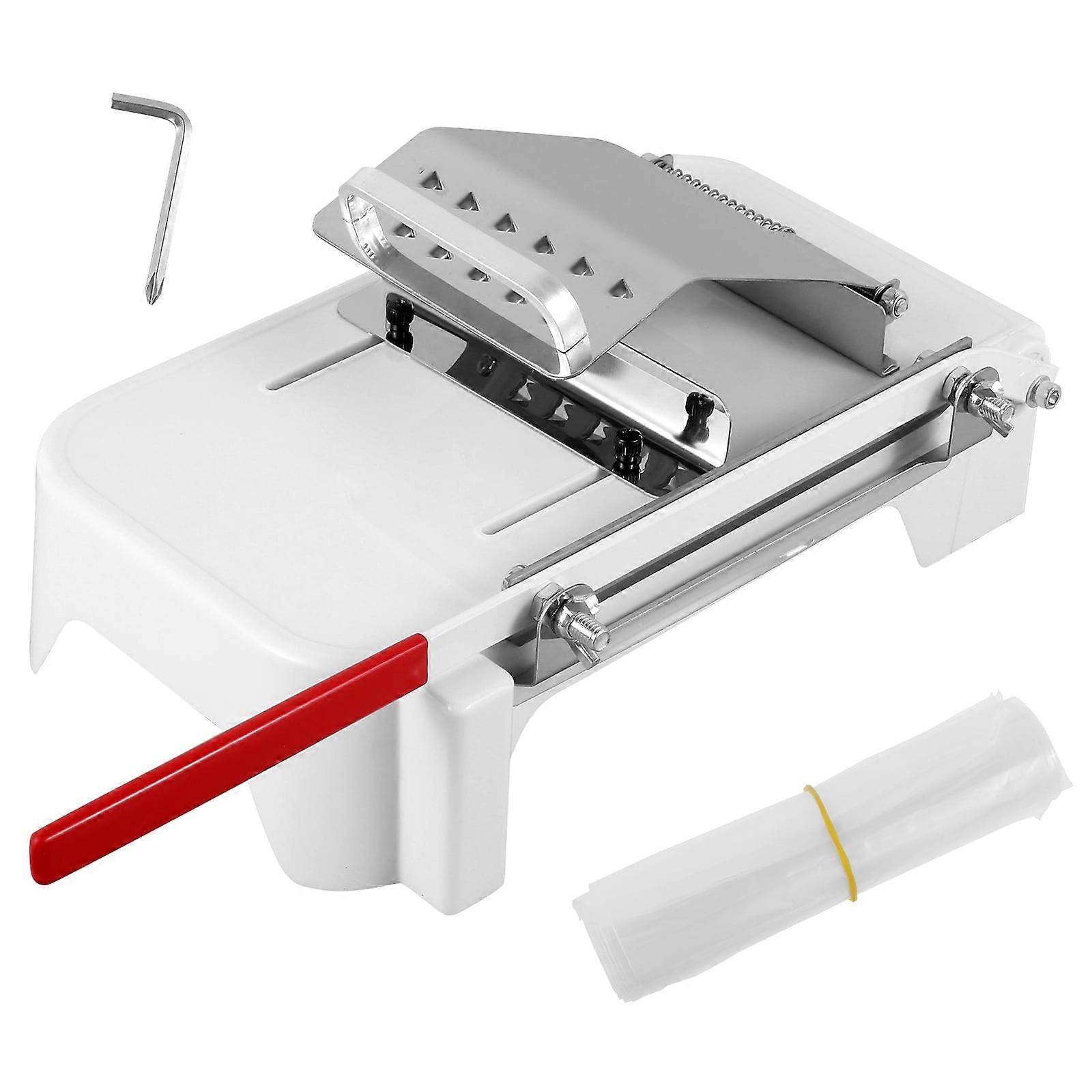 Lzvxtym Stainless Steel Frozen Meat Slicer Adjustable Thickness Meat Cutter Enduring Beef Roll Cutting Slicing Machine Manual Meat Slicer