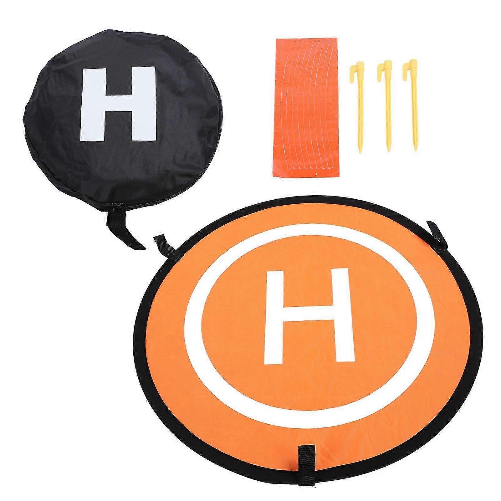 25-26 75cm Diameter Double Sided RC Drones Landing Pad Nylon Orange Blue Foldable Universal Aircraft Launch Mat