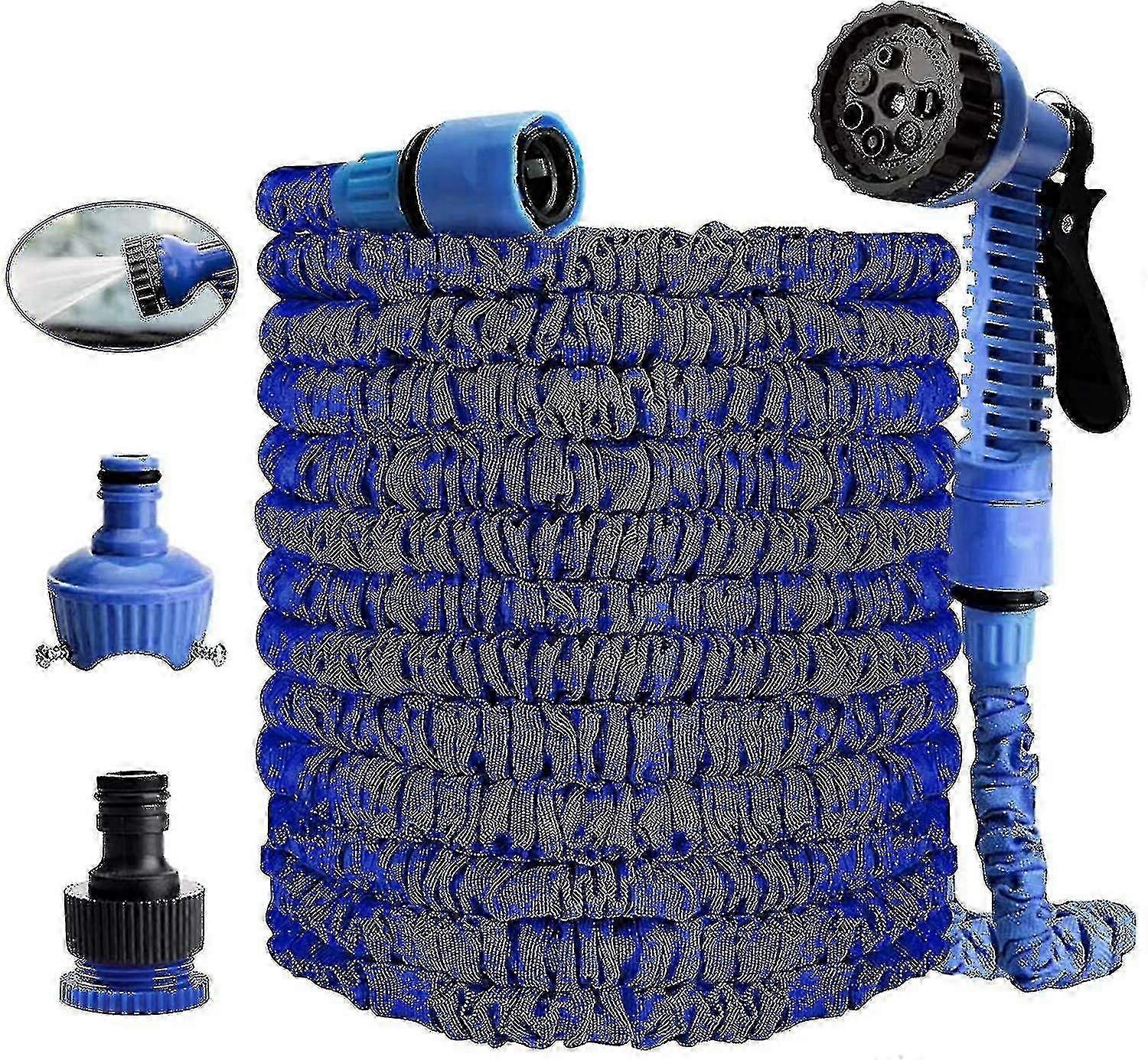 100 Ft/30m Garden Hose, Expandable Garden Hose, Retractable Flexible Hose, Water Hose Expandable Elastic Stretchable Hose With 7 Spray Gun Function Fo