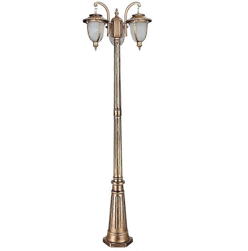 Outdoor Pole Lantern European Waterproof Pole 3Lantern Stigma Pillar Street Lamp Aluminum Glass Post Light E27