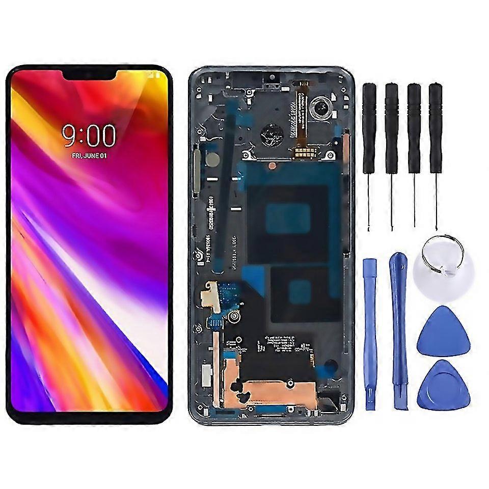 Pantalla LCD compatible con LG G7 Thinq G710 G710em G710pm G710vmp, digitalizador, montaje completo con marco