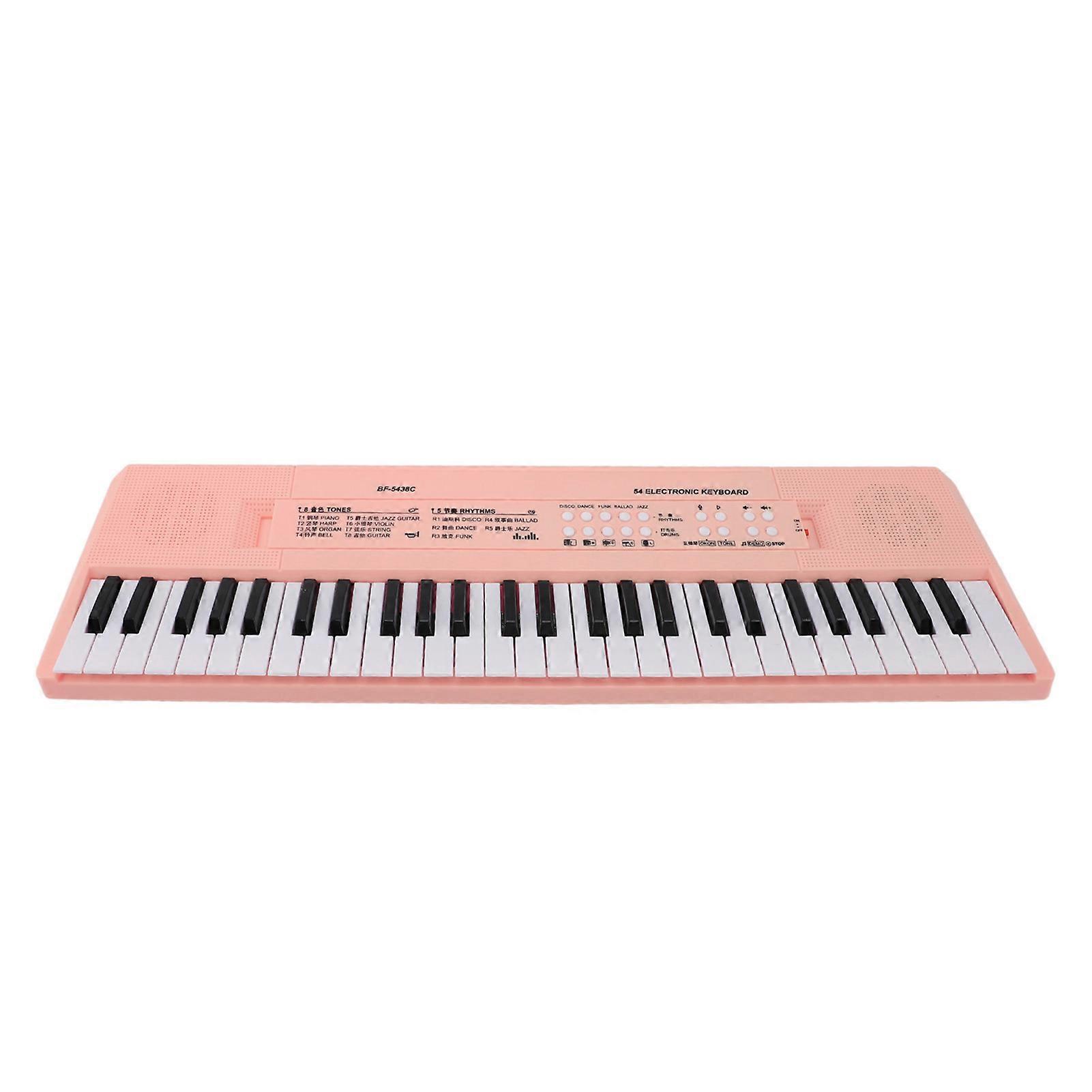 54-Key Portable Electronic Keyboard Piano with Microphone Roseate