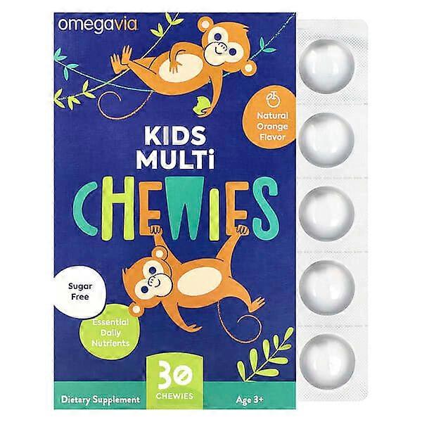 OmegaVia, Kids Multi Chewies, Age 3+, Natural Orange, 30 Chewies