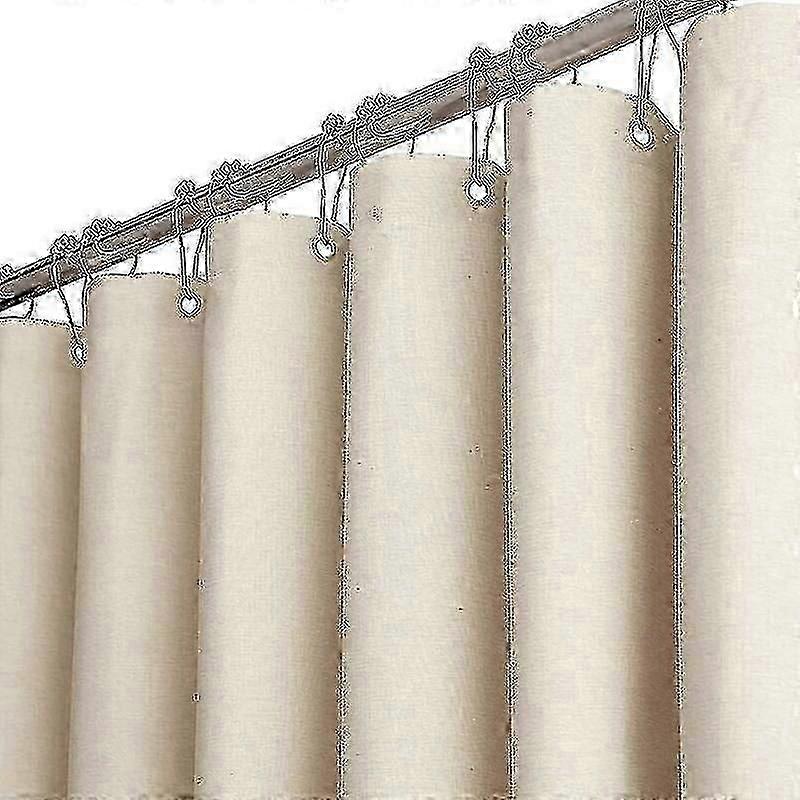 180 x 240 cm extra langer Duschvorhang aus Stoff, Duschvorhang aus strukturiertem Leinen mit robustem Stoff