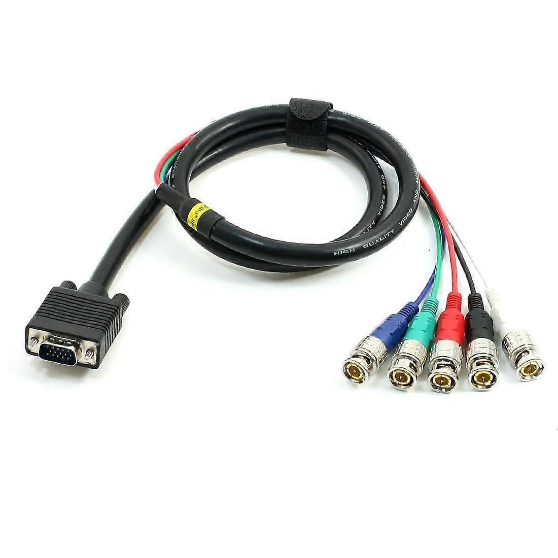 CCTV Camera HD15 Male VGA to 5 BNC Male Video Adapter Cables 1.1M HD15 To 5 BNC Cable VGA To BNC