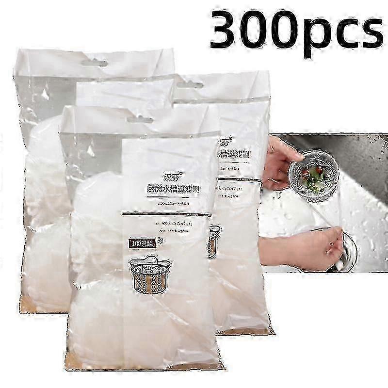 100-300PCS Disposable Sink Filter Mesh Bags Kitchen Sink Strainer Drain Hole Anti-blocking Garbage Bag Cleaning Strainers Net