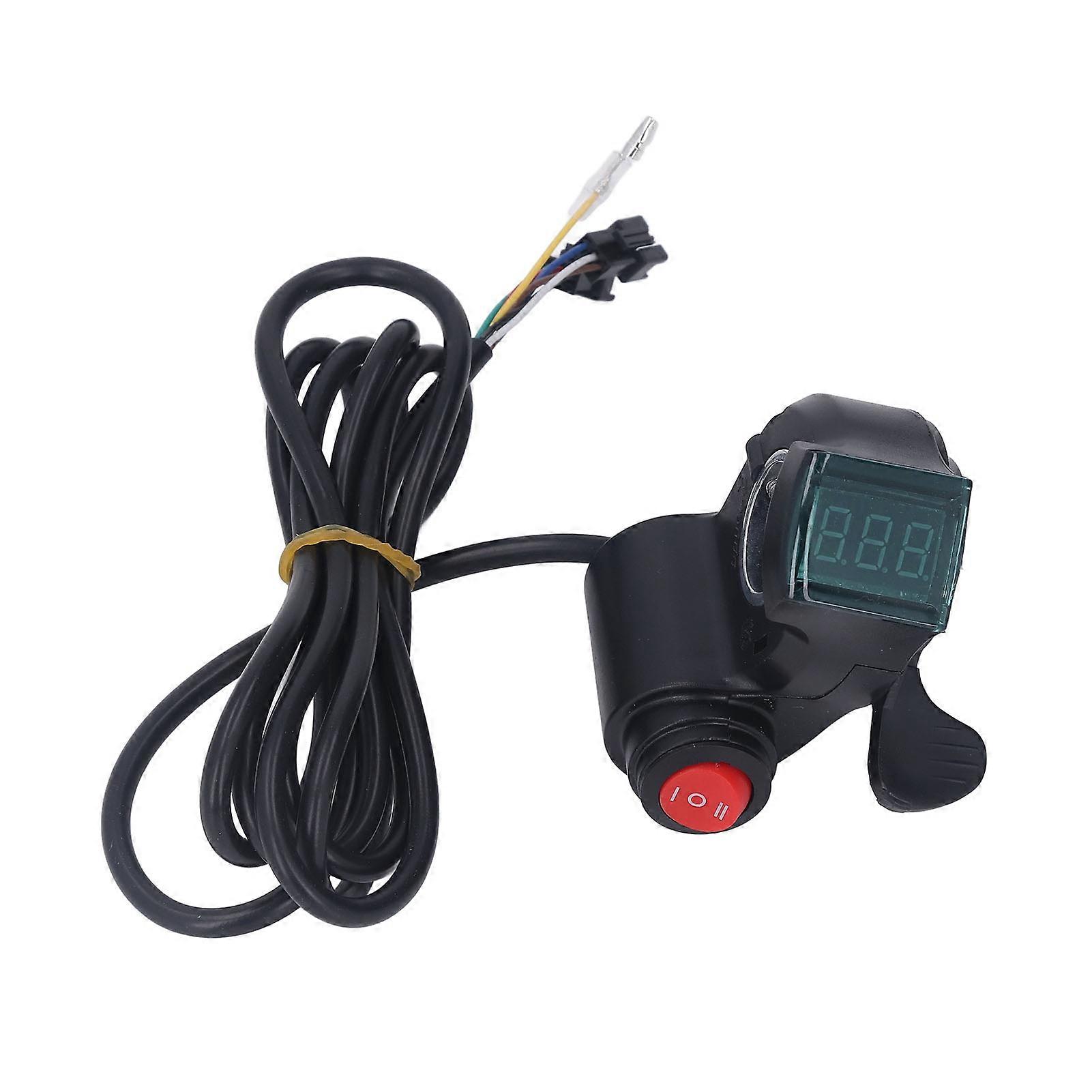 Electric Bike Thumb Throttle 3 Speed Digital Voltage Display Bicycle Hand Accelerator for Mountain Folding Bikes