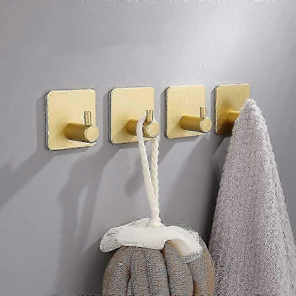 Stainless Steel Power Load Adhesive Hooks, Elegant Style Anti-rust Wall Hooks for Kitchen/