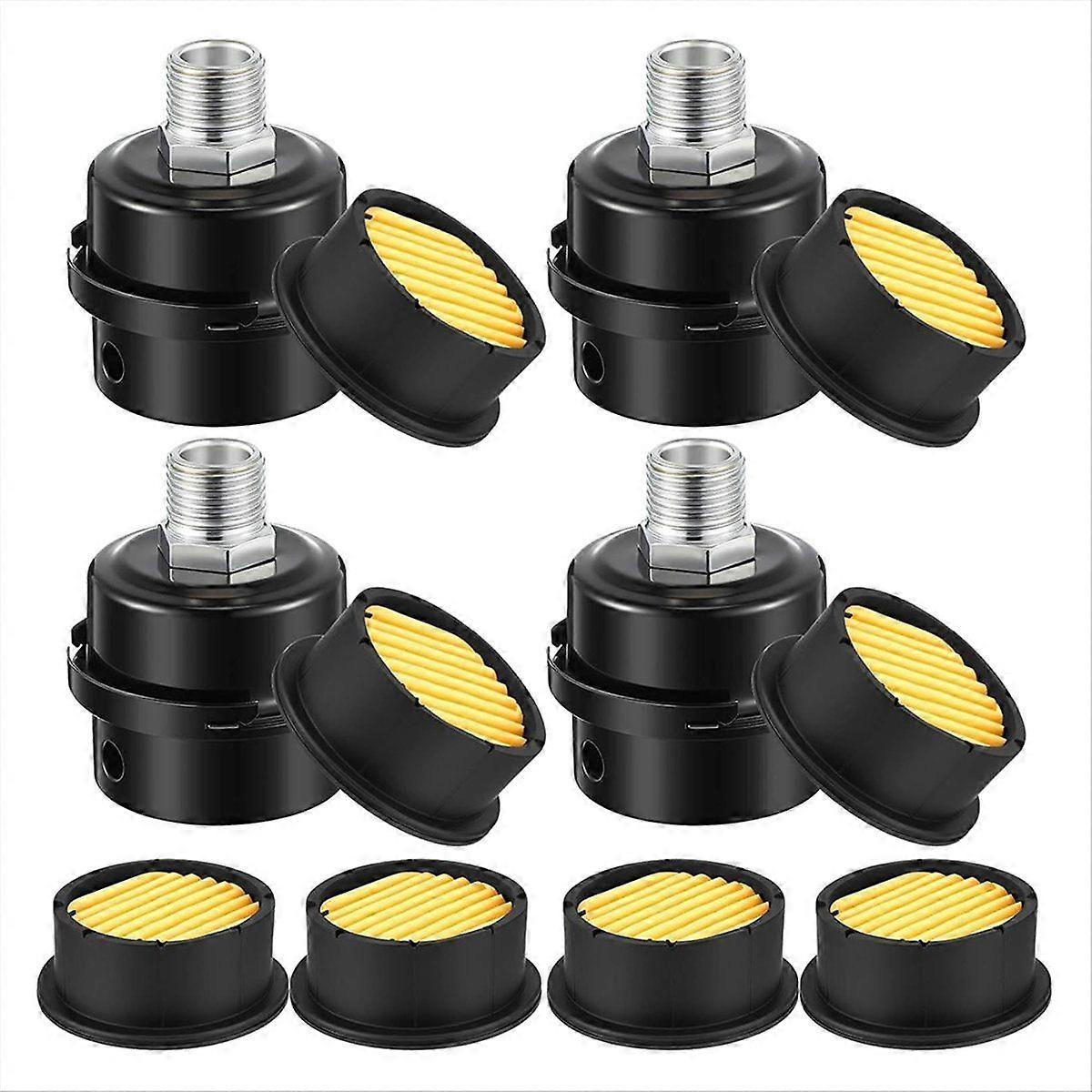 4 Air Compressor , 1/2inch Air Compressor Intake Filter Silence and 20mm Filter Noise Muffler Repla